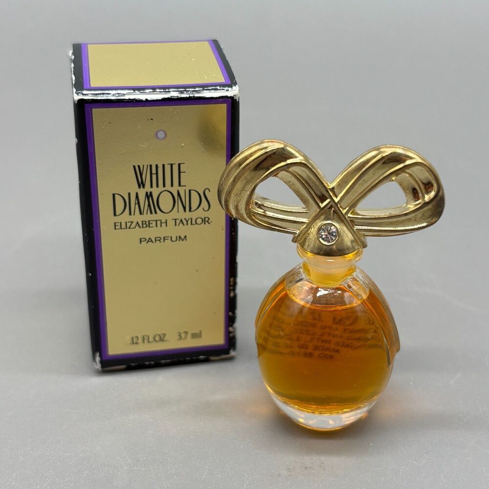 Vintage White Diamonds Elizabeth Taylor Perfume Miniature .12 Oz 3.7ml w/ Box